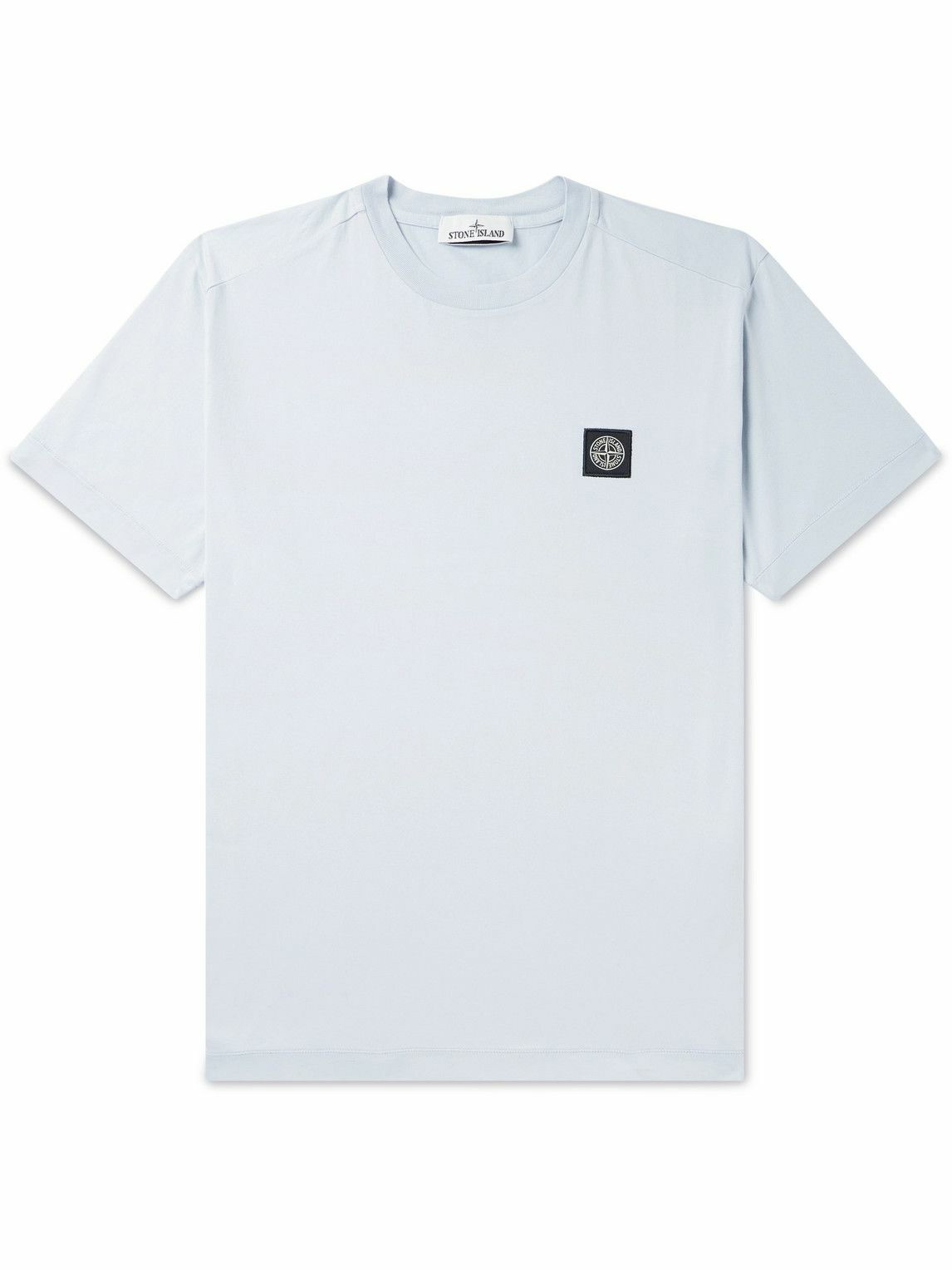 Stone Island - Logo-Appliquéd Cotton-Jersey T-Shirt - Blue Stone Island