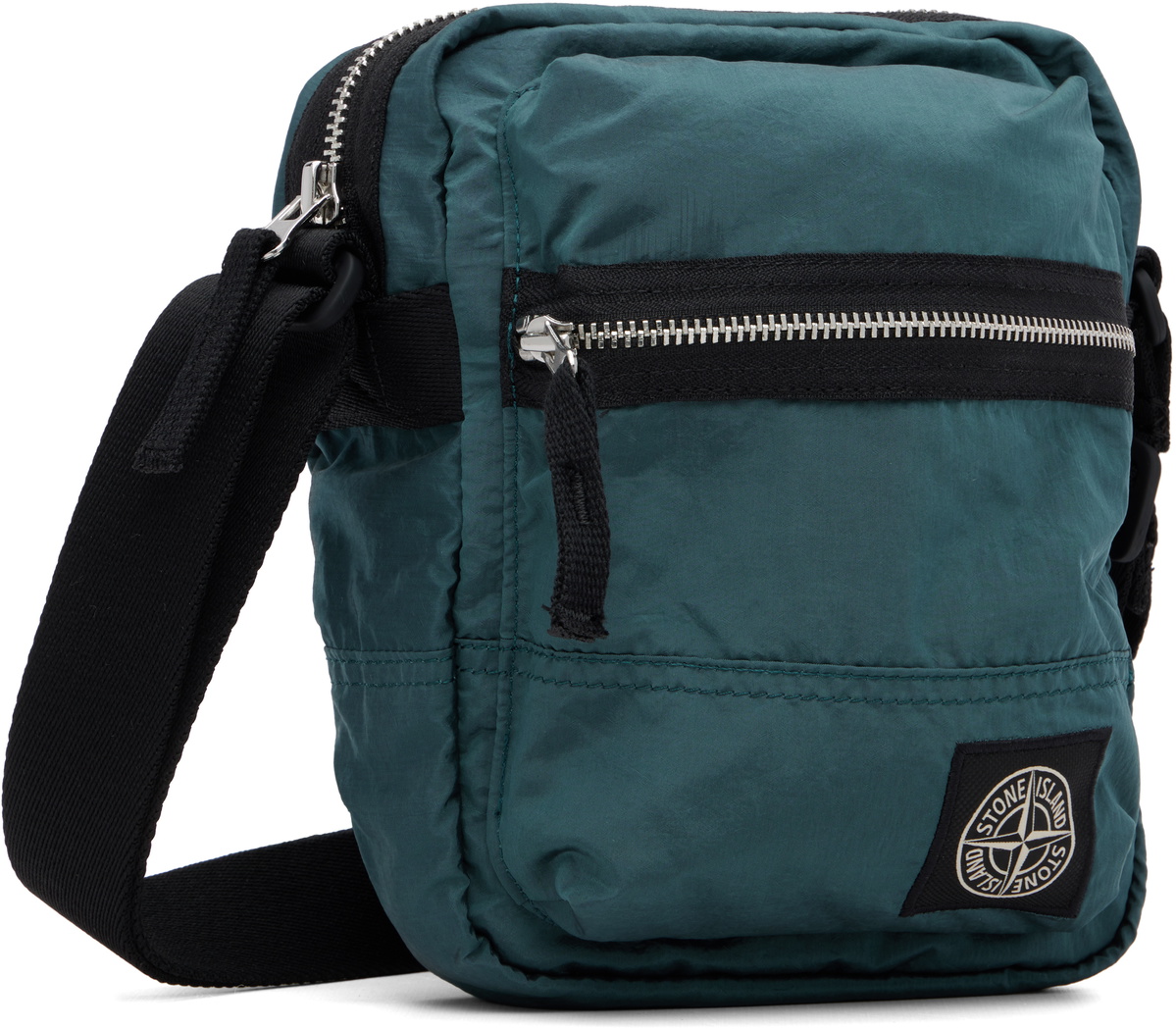 Stone Island Green 9200015 Coated Nylon Metal ECONYL Pouch Stone
