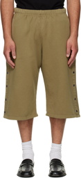 Les Tien Khaki Part Snap Shorts