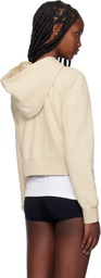 Palm Angels Beige Classic Logo Fitted Hoodie