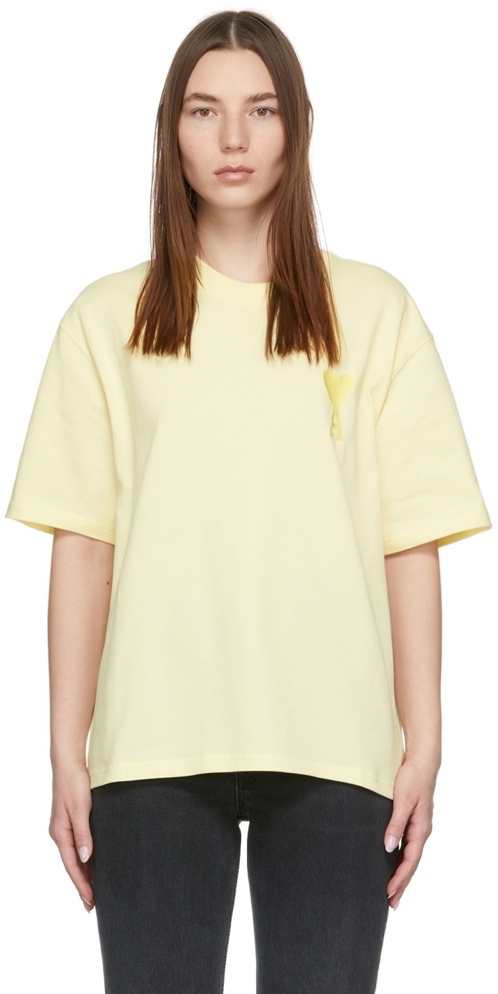 AMI Paris Yellow Ami de Cœur T-Shirt AMI