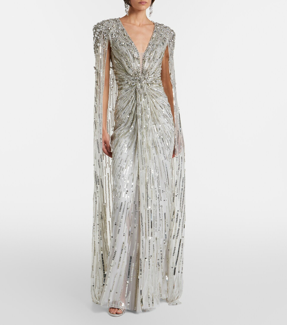 Jenny Packham Lotus Lady caped embellished gown
