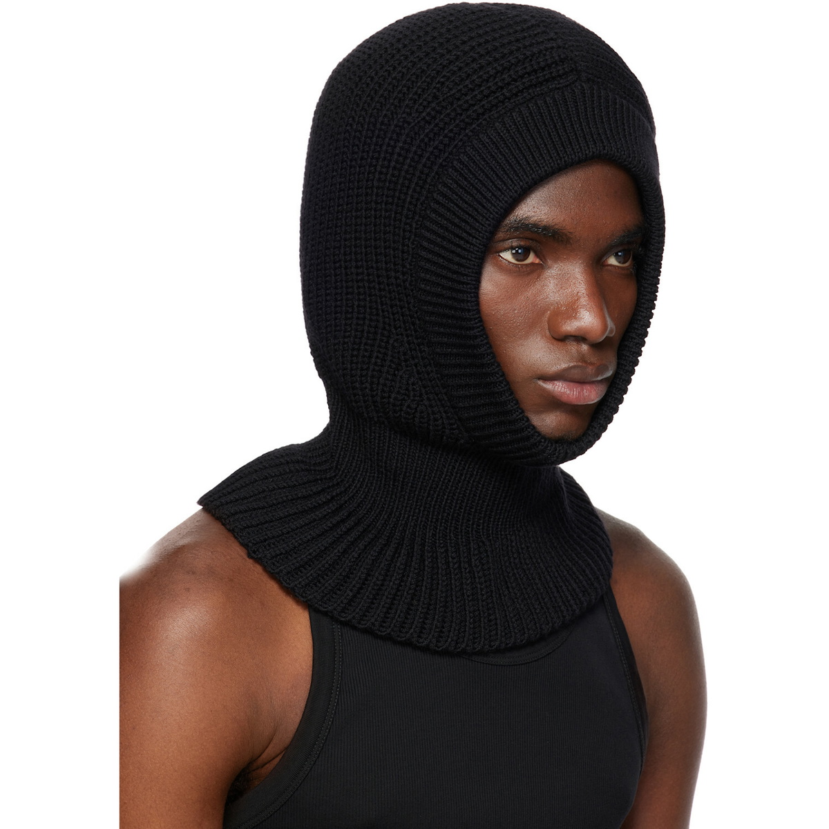 LEMAIRE Black Worsted Wool Balaclava