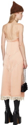 Anna Sui Pink Lace Trim Midi Dress