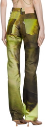 Serapis Green Printed Jeans