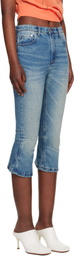 Edward Cuming Blue Knee Jerk Capri Denim Shorts