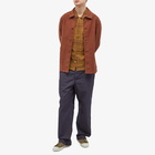 Folk Men's Check Patch Shirt in Tobacco Fine Check