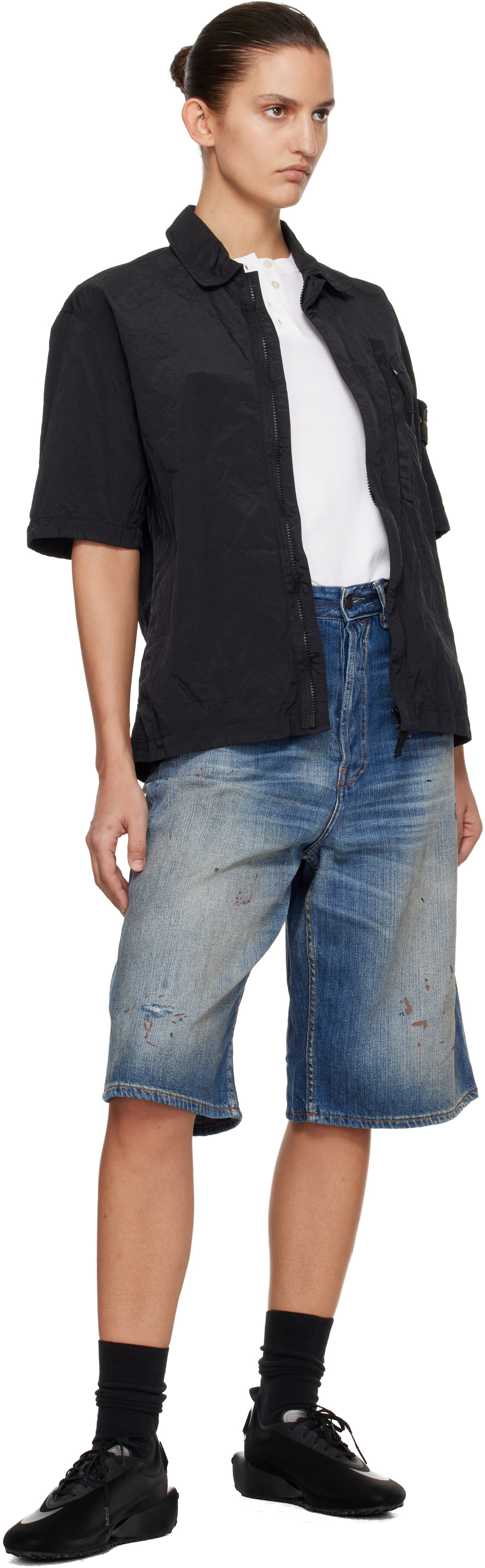 Stone Island Black 1200028 Nylon Metal ECONYL Shirt
