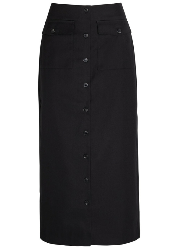 Photo: Reformation Britt Twill Midi Skirt Brown