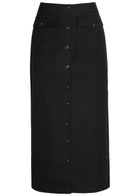 Reformation Britt Twill Midi Skirt Brown