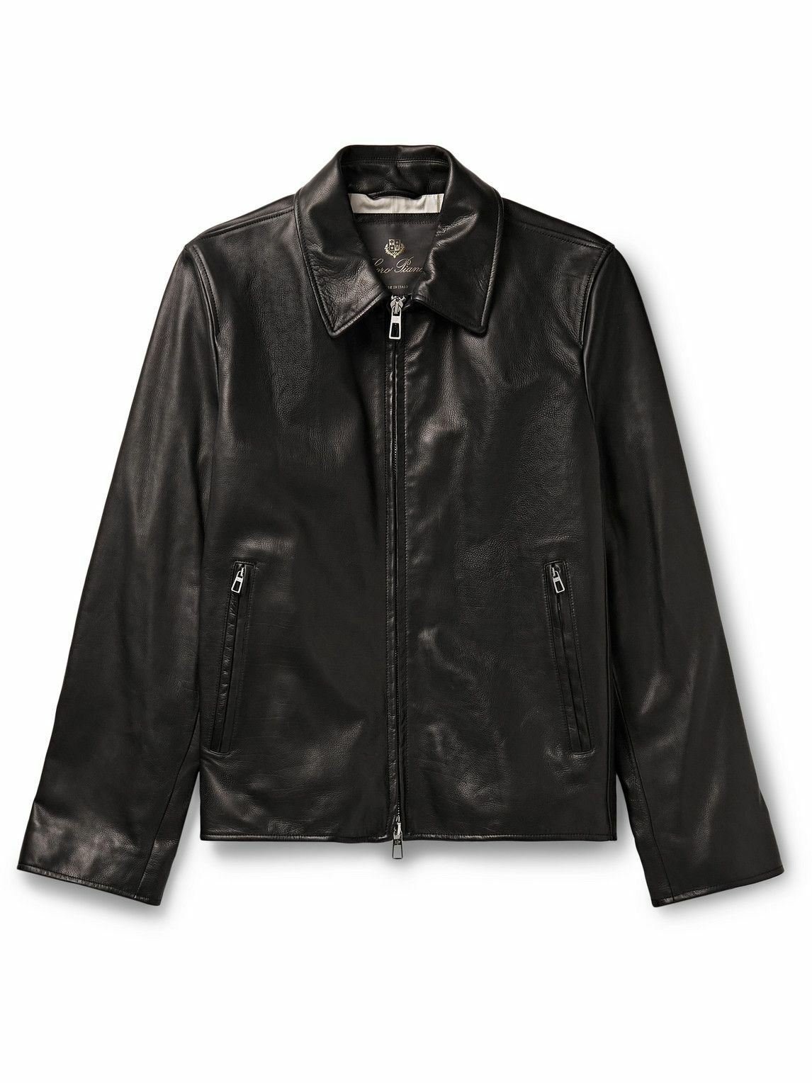 Photo: Loro Piana - Full-Grain Leather Blouson Jacket - Black