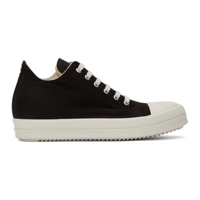 Photo: Rick Owens Drkshdw Black and White Twill Sneakers