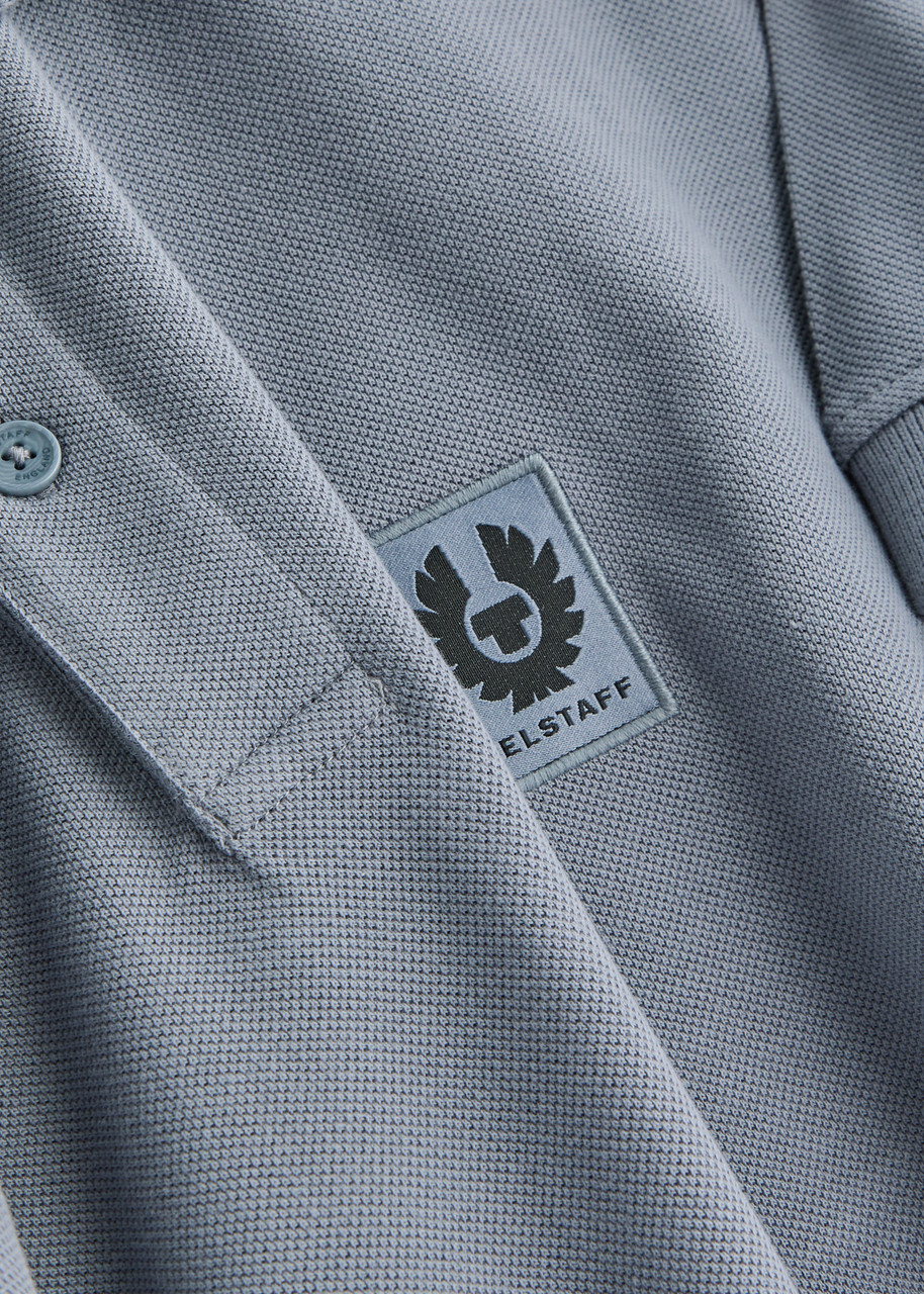 Belstaff Logo Piqué Cotton Polo Shirt Blue