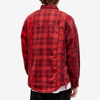 Needles Men's Rebuild 7 Cuts Over Dyed Flannel Shirt in Red