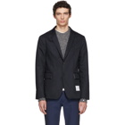 Thom Browne Navy Twill Unconstructed Blazer