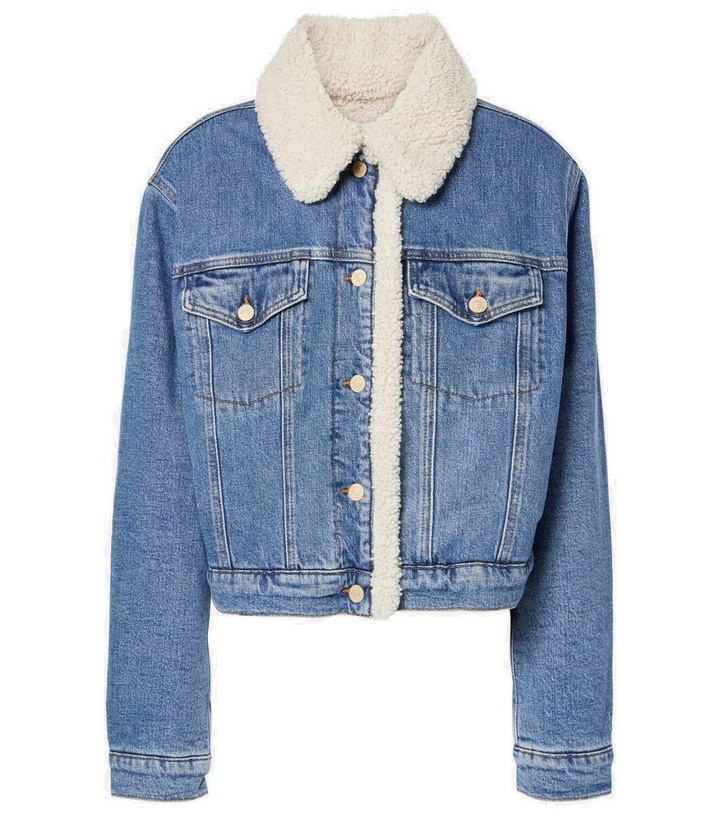 Photo: 7 For All Mankind Teddy-trimmed denim jacket