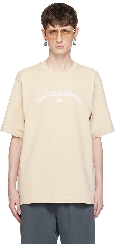 Photo: Dolce&Gabbana Beige Print T-Shirt
