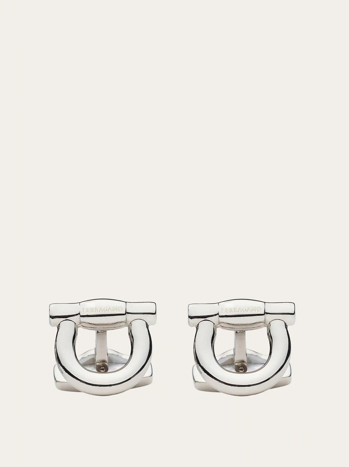 Ferragamo Mens Gancini cufflinks in Silver