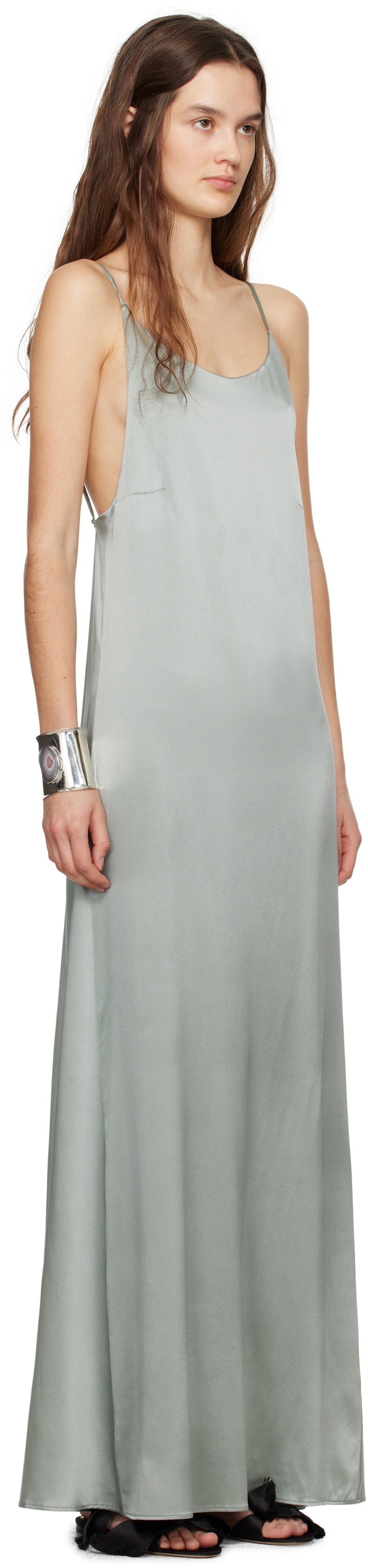 Ruohan Green Spaghetti Maxi Dress