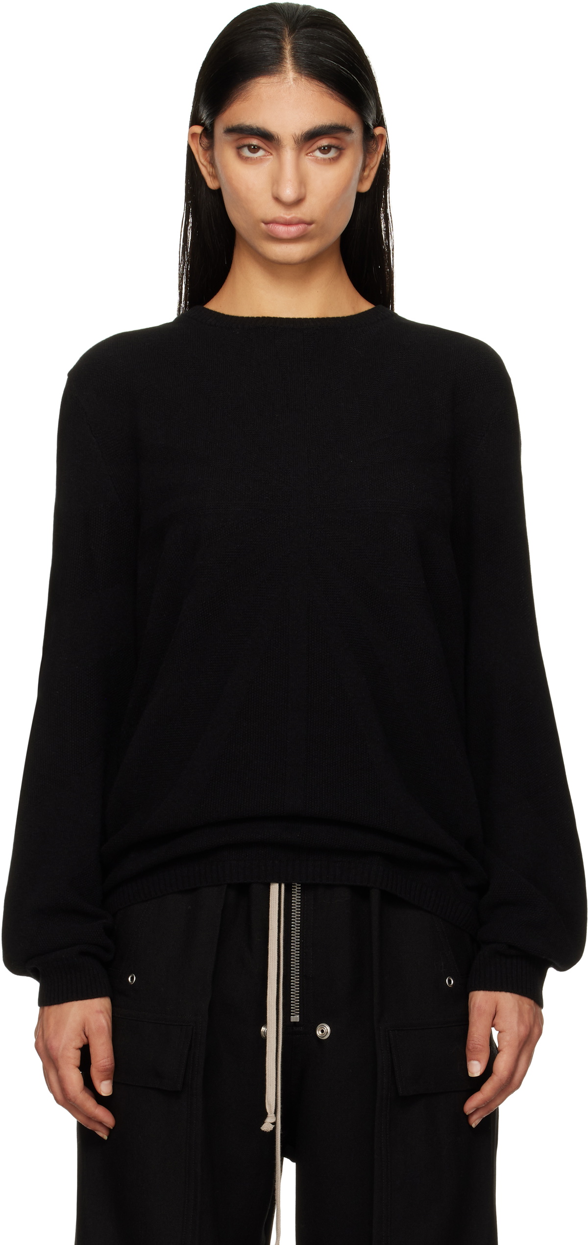 Rick Owens MONCLER 24AWカシミヤ　コラボ ニット　セーター Rick Owens Moncler + Rick Owens Black Wool and Cashmere Sweater
