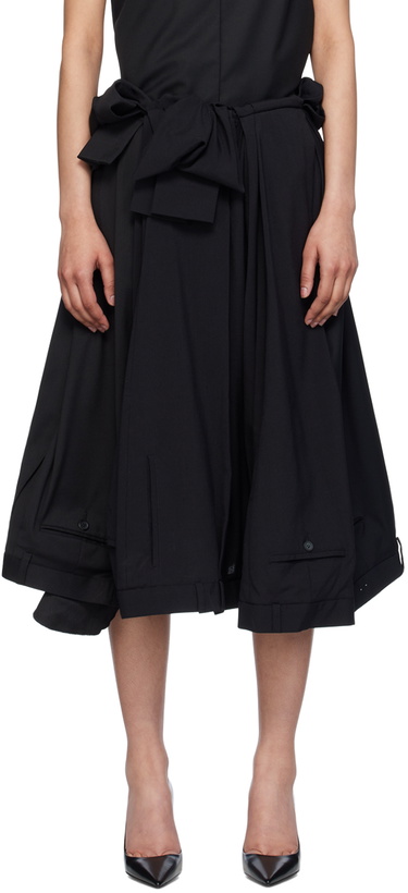 Photo: HODAKOVA Black Upside Down Bow Midi Skirt