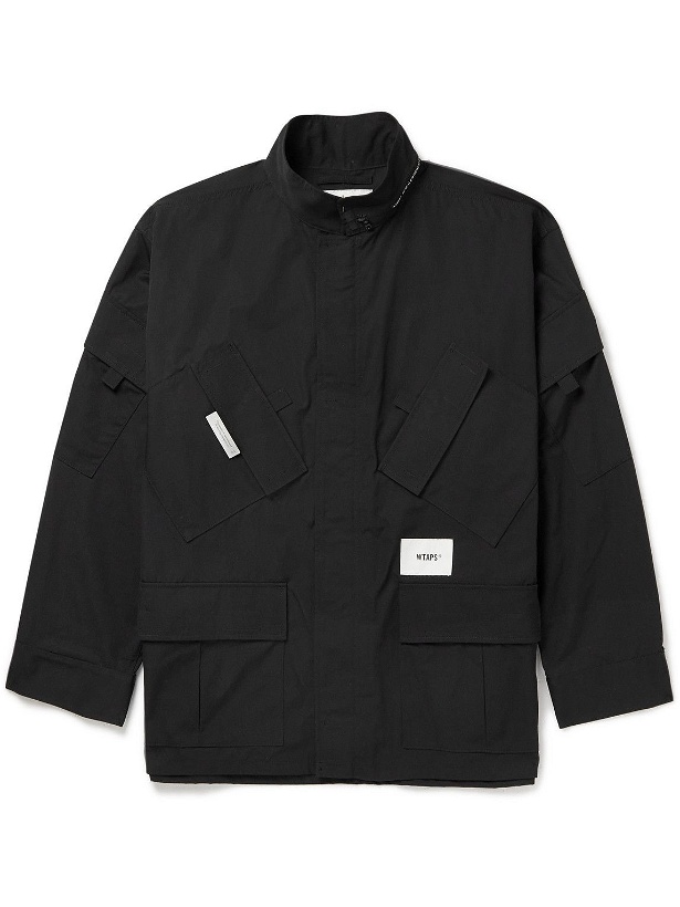 Photo: WTAPS - Conceal Logo-Appliquéd Cotton-Blend Shell Jacket - Black