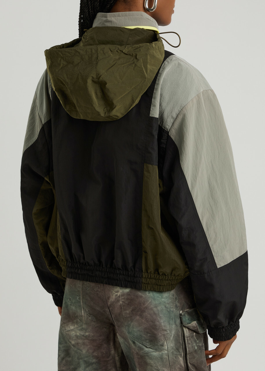 Meryll Rogge Colour-block Nylon Bomber Jacket Black Multi