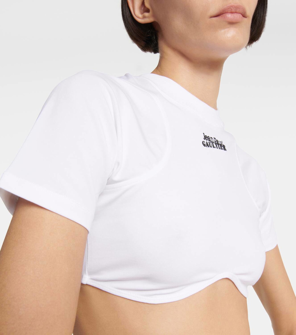 Jean Paul Gaultier Logo jersey crop top Jean Paul Gaultier