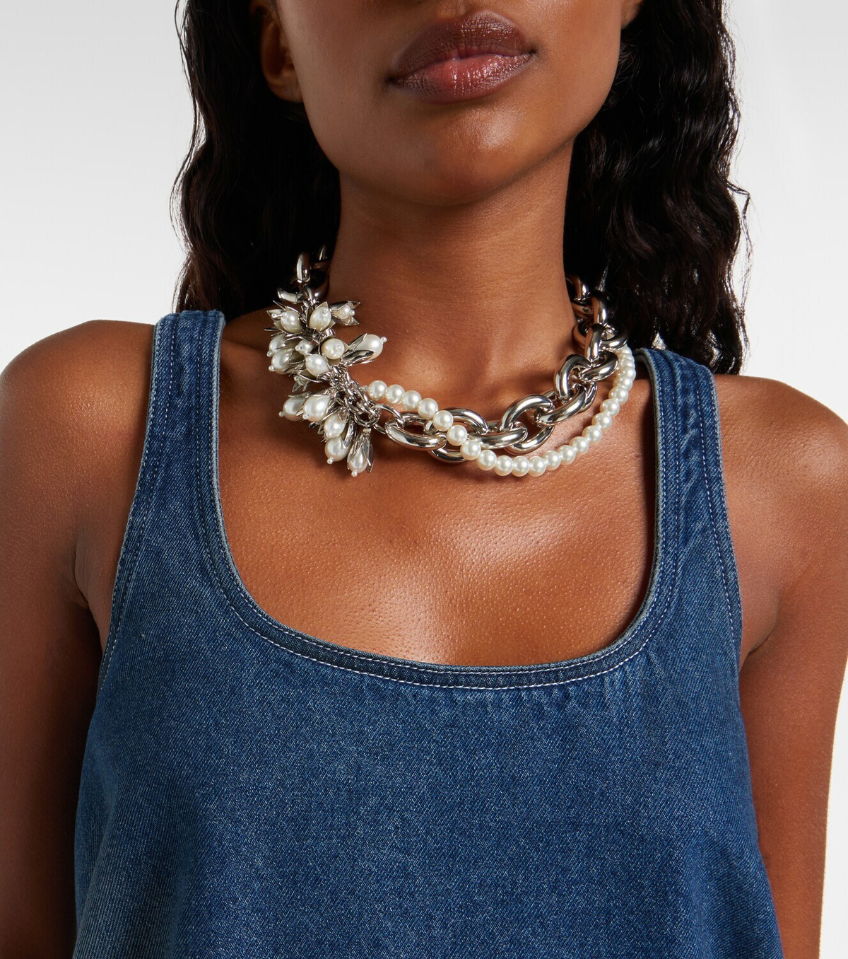 Simone Rocha Distressed denim minidress