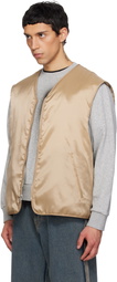 MM6 Maison Margiela Beige Quilted Reversible Vest