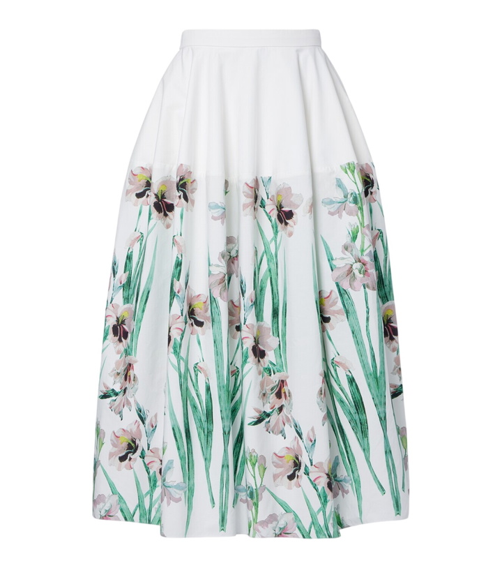 Photo: Erdem Floral cotton midi skirt