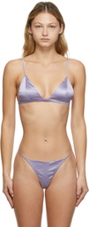 Fleur du Mal SSENSE Exclusive Purple Luxe Triangle Bra