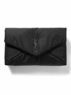 SAINT LAURENT - Cassandre Logo-Appliquéd Padded Shell Pouch