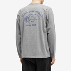 Snow Peak Men's Camping Club Long Sleeve T-Shirt in Marl Grey