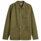 Dubbleware Men's Herringbone Work Jacket in Military Green