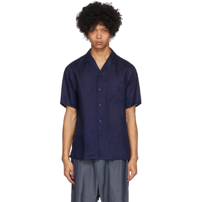 Photo: Blue Blue Japan Indigo Linen Open Spread Collar Shirt