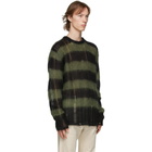 Golden Goose Black and Green Stripe Mohair Algar Sweater