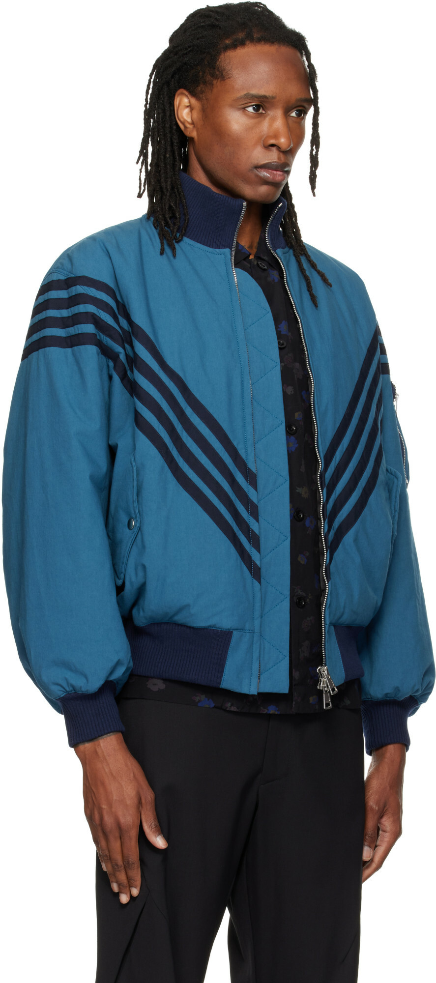 Stefan Cooke Blue Chevron Tanker Jacket