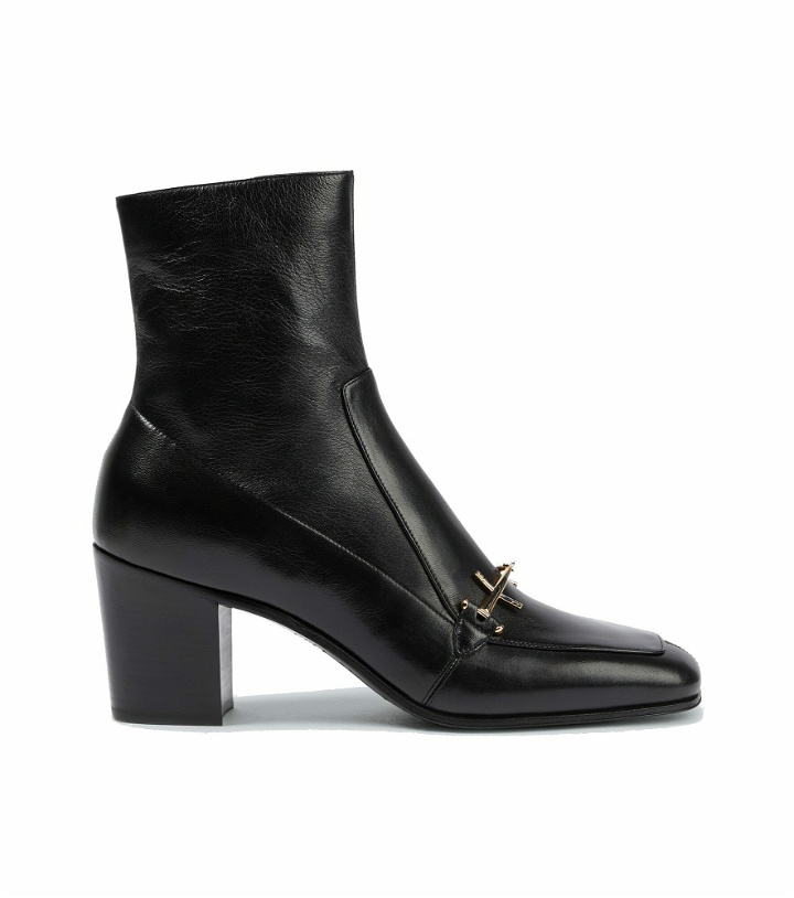 Photo: Saint Laurent - Beau leather ankle boots