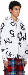 Vivienne Westwood White Rugged Numbers Hoodie