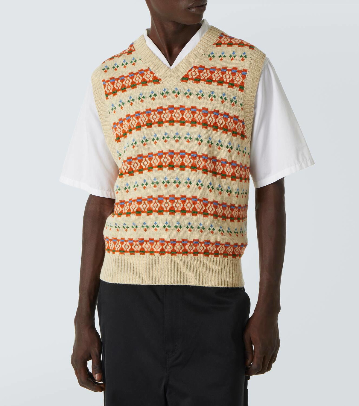 Bode Fauna alpaca jacquard sweater vest