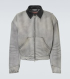 Acne Studios Leather-trimmed denim jacket