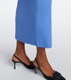 Carolina Herrera Ruched off-shoulder jersey midi dress