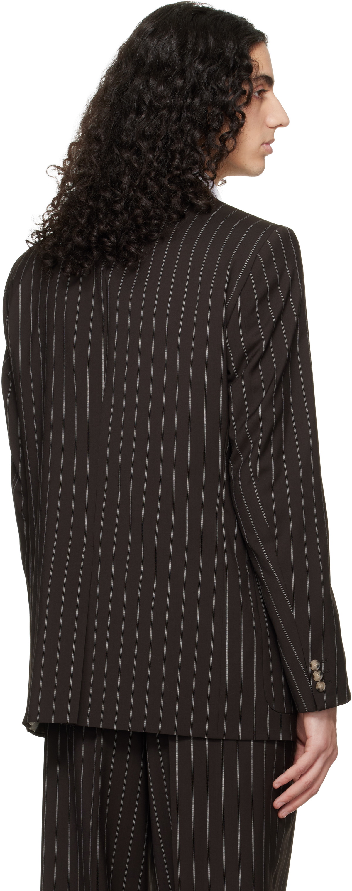 BOSS Brown Relaxed-Fit Virgin Wool Blazer