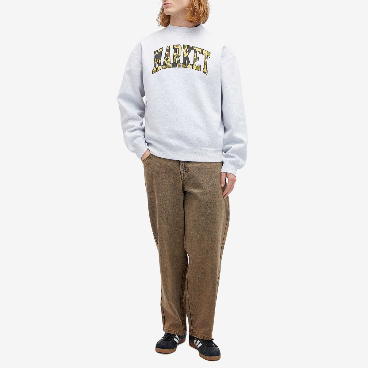 Market Men's Duck Camo Arc Crew Sweatshirt in Ash MARKET