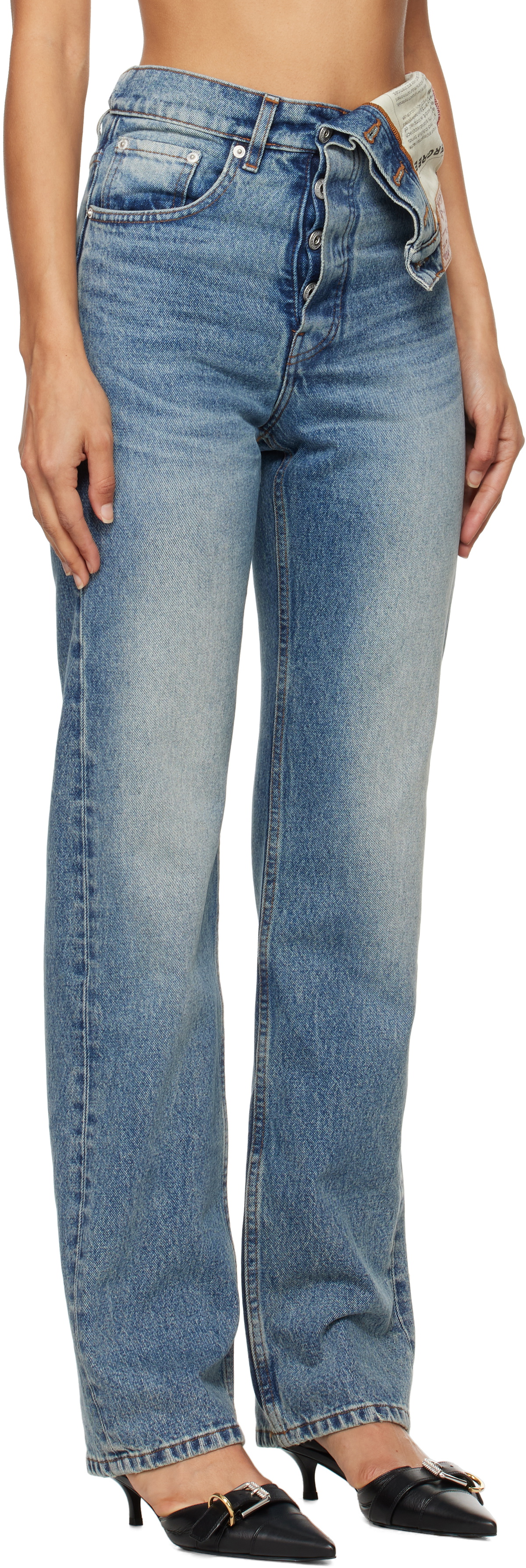 Y/Project Blue Evergreen Asymmetric Jeans Y/Project