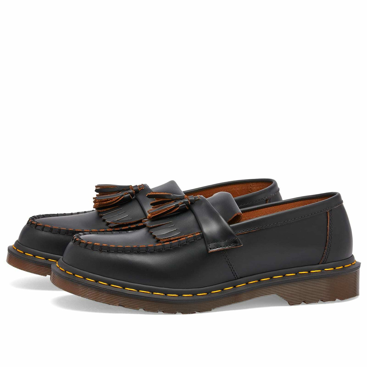 Dr. Martens Men's Adrian Tassel Loafer in Vintage Black Quilon Dr. Martens