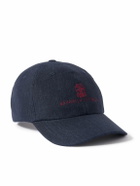 Brunello Cucinelli - Logo-Embroidered Linen Baseball Cap - Blue