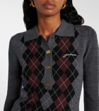 Ganni Argyle wool polo sweater