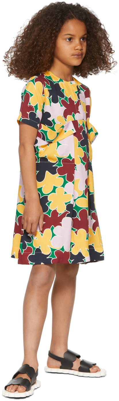 Marni Kids Black Strap Flower Sandals